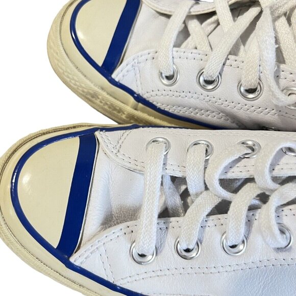 Converse Unisex Vintage Leather White/Blue Size W7 M5 - Picture 5 of 16